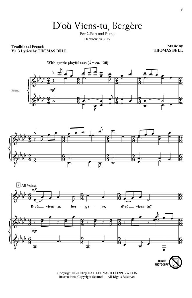 D'où Viens-tu, Bergère
